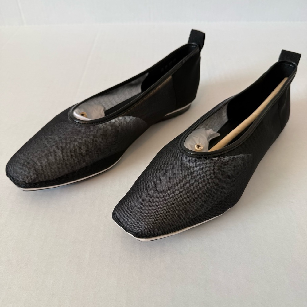 Naturalizer Sheer Mesh Black Ballet Flats